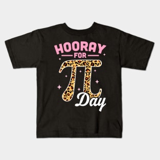 Hooray For Pi Day Pink Leopard Print Kids T-Shirt